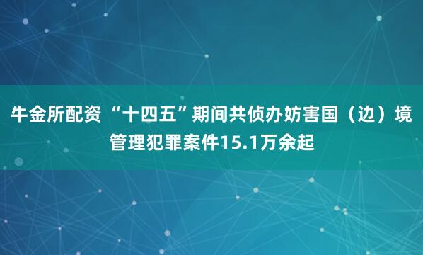 牛金所配资 “十四五”期间共侦办妨害国（边）境管理犯罪案件15.1万余起